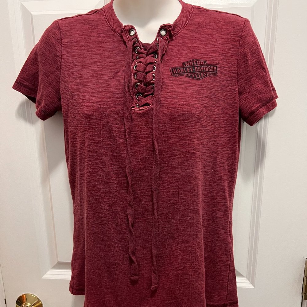 Harley Davidson small burgundy short sleeve shirt